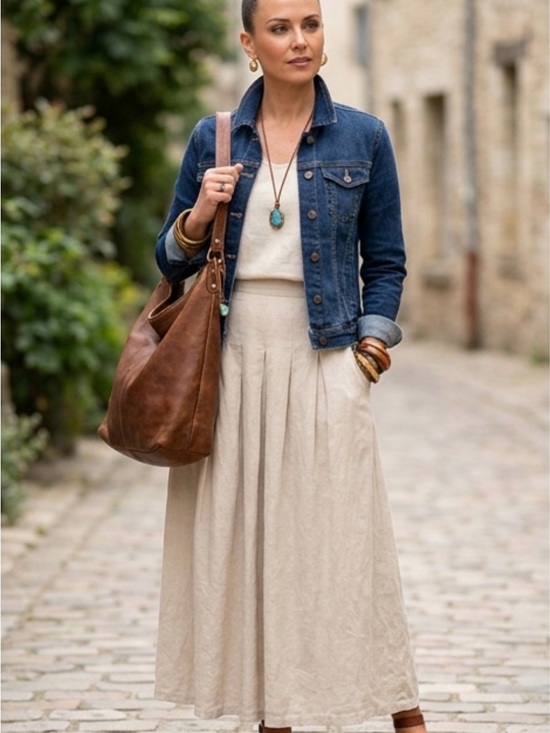 nancy crystal Dresses & Skirts - Vintage Nancy Crystal Classic Cream Maxi Skirt - Effortless Everyday Style